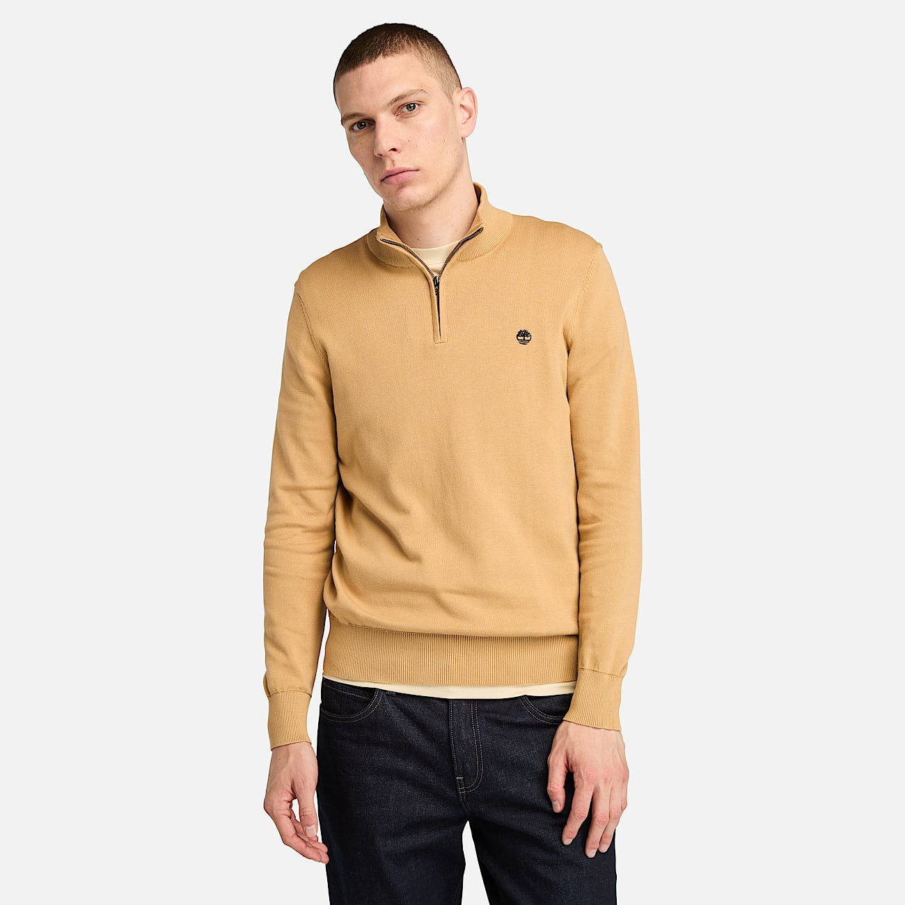 Williams River Quarter Zip Jumper for Men in Yellow
