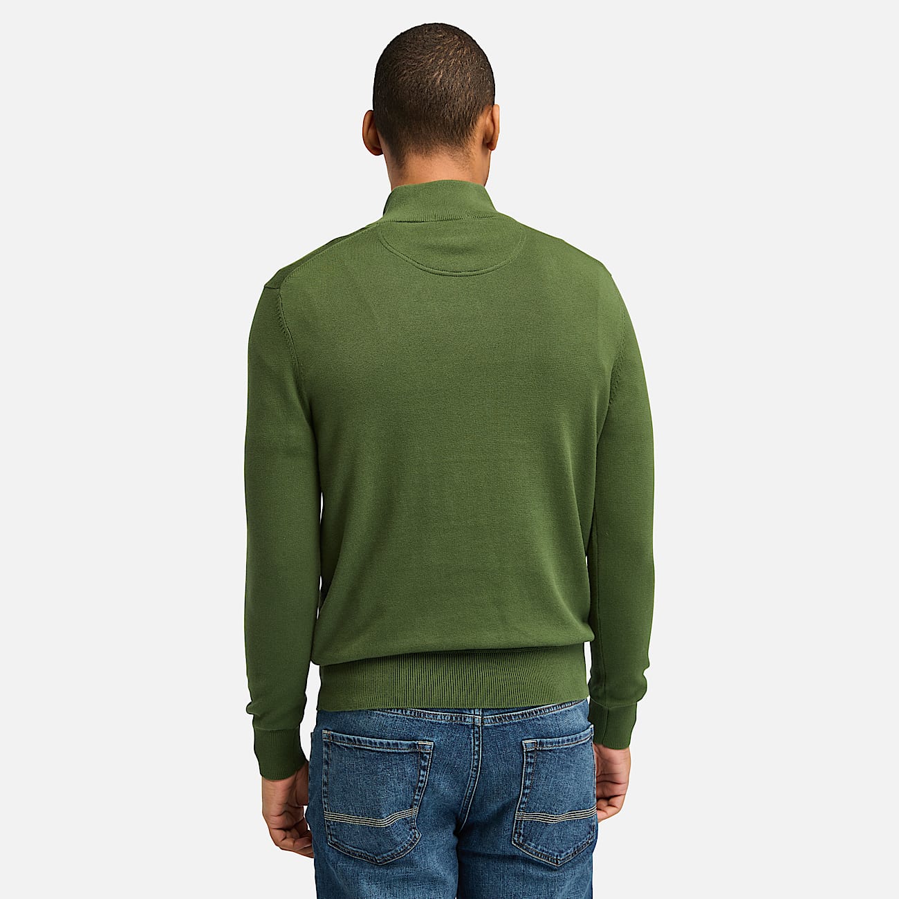 Williams River Quarter Zip Jumper for Men in Dark Green