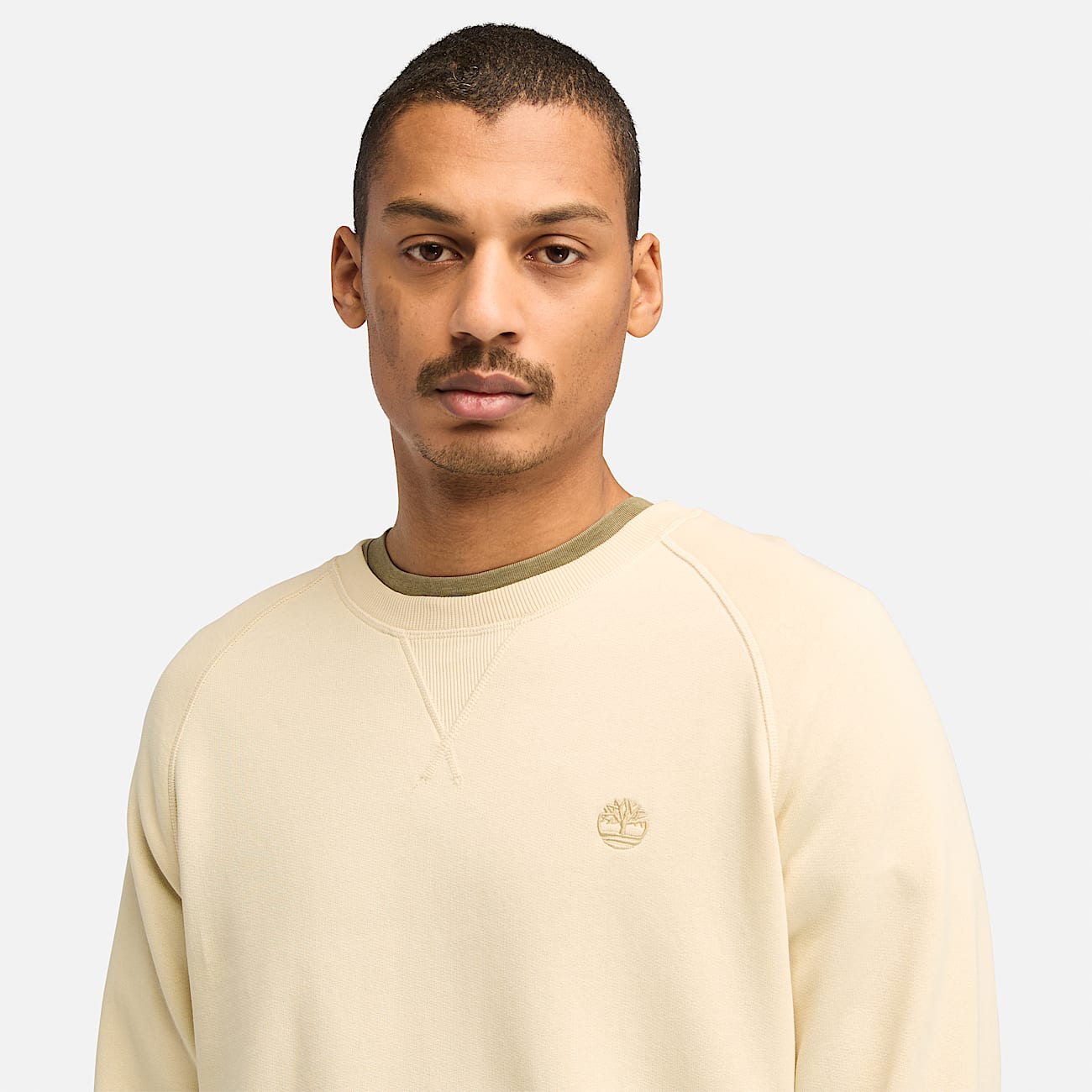 Exeter River Brushed back Crew Sweatshirt for Men in Beige