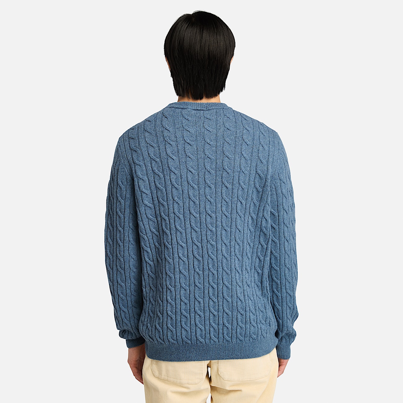 Phillips Brook Cable Crew Neck Jumper for Men in Blue