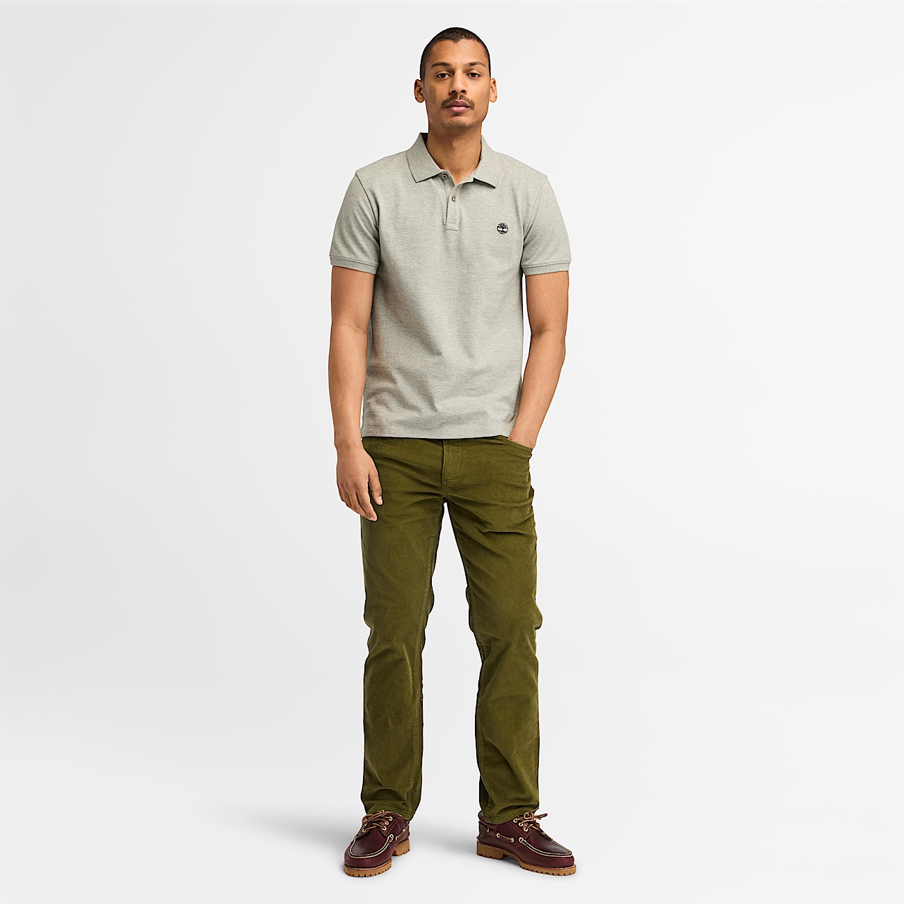 Pantalones de pana de 5 bolsillos Littleton para hombre en verde