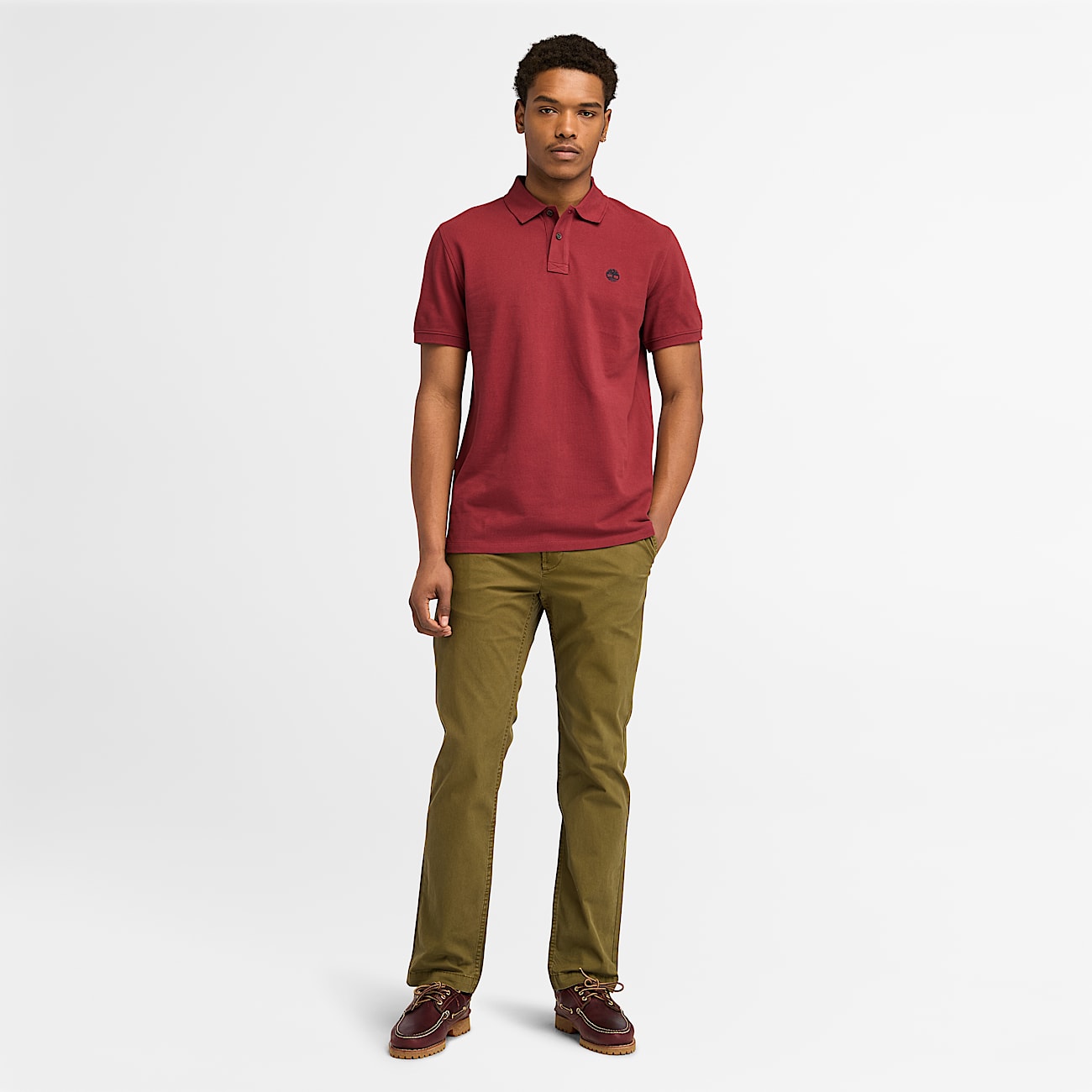 Polo de pique de manga corta Millers River para hombre en rojo