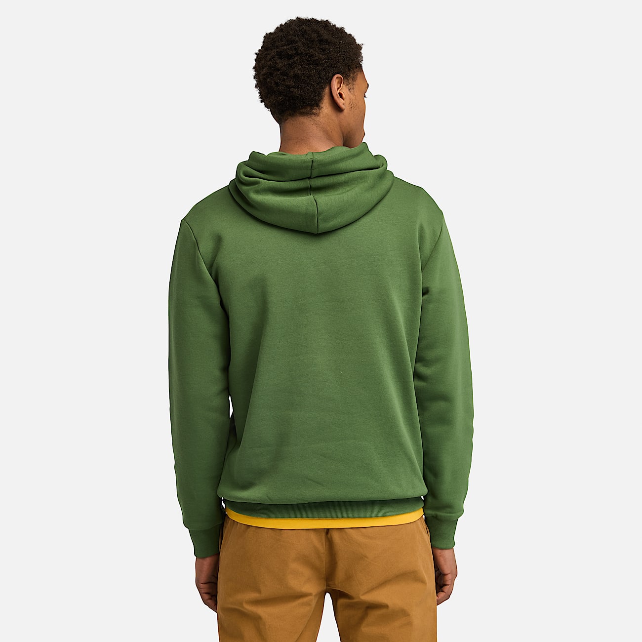 Mens green pullover hoodie top
