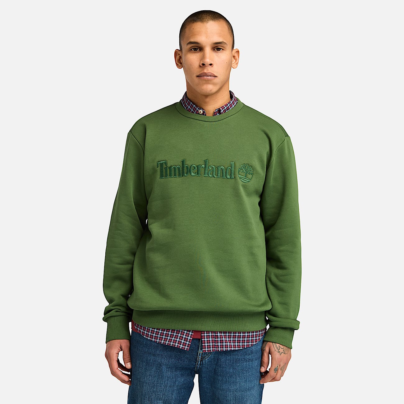 Hampthon Sweatshirt met ronde hals voor heren in groen