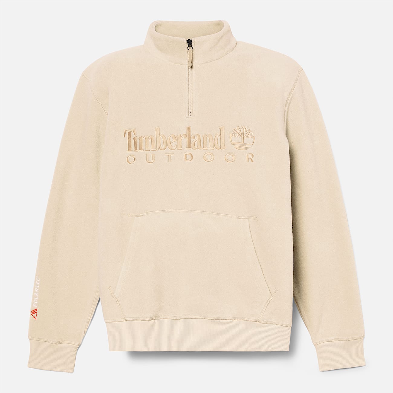 Polartec Quarter zip Fleece Sweatshirt for Men in Beige