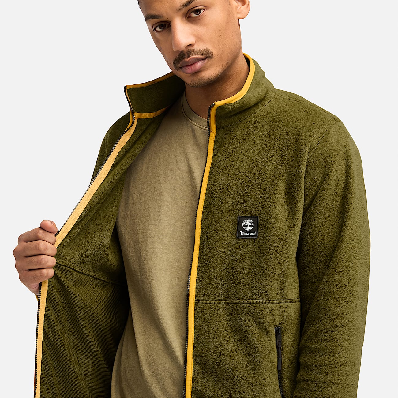Full Zip Polar Fleece for Men in Green