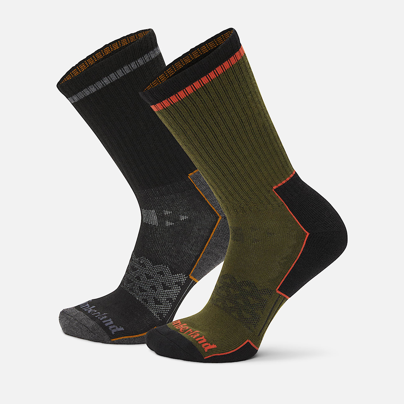 All Gender Timberland Hike Crew Socken aus Coolmax Stoff im Zweierpack in Orange