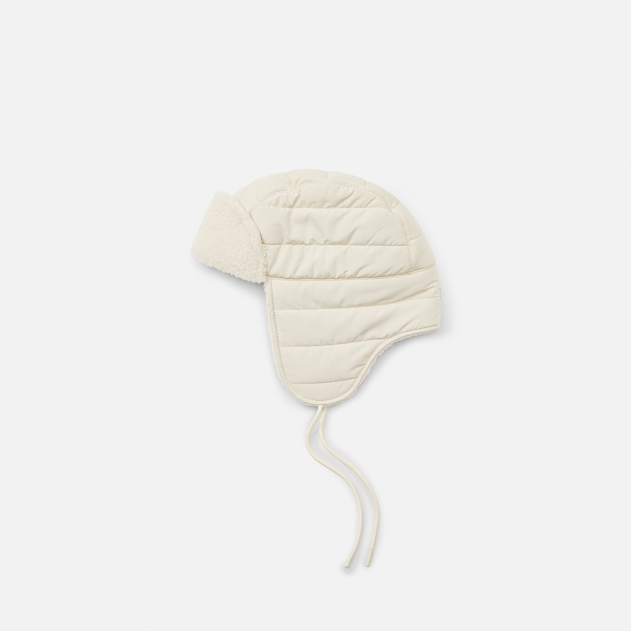 All Gender Trapper Hat With Faux Shearling Lining in Beige