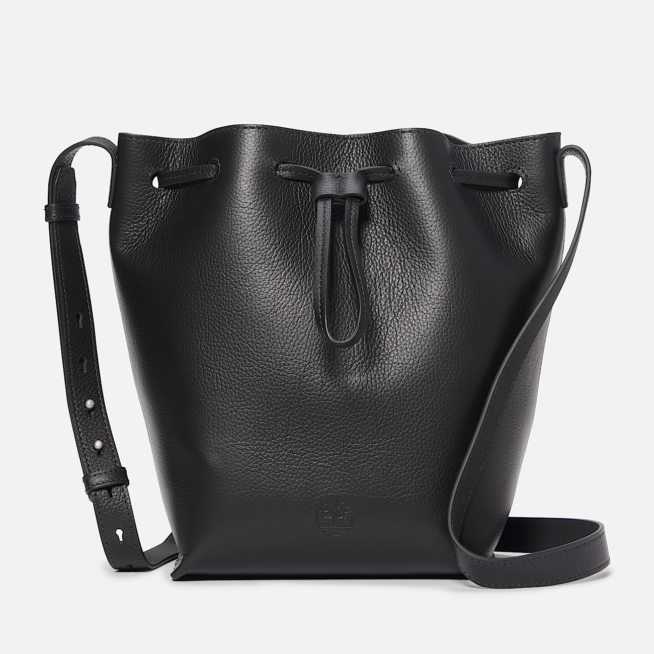Leather bucket bag black on sale