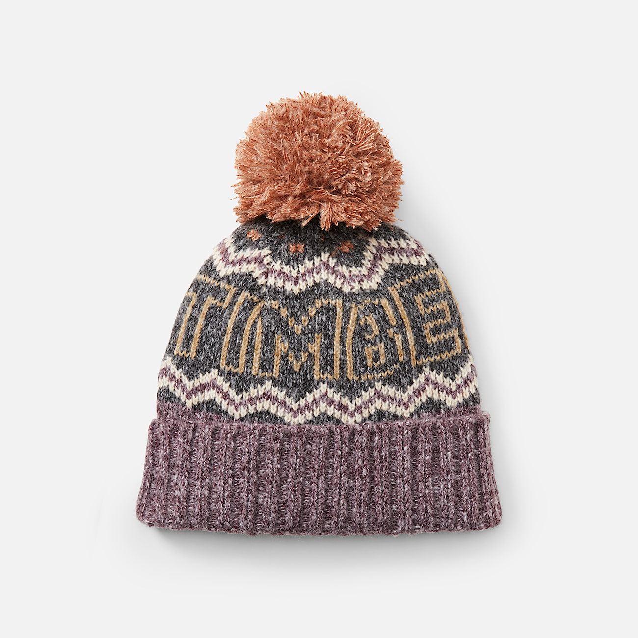 Bonnet jacquard a revers pour femme en noir