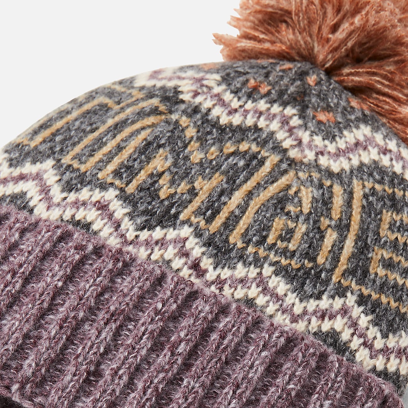 Bonnet jacquard a revers pour femme en noir
