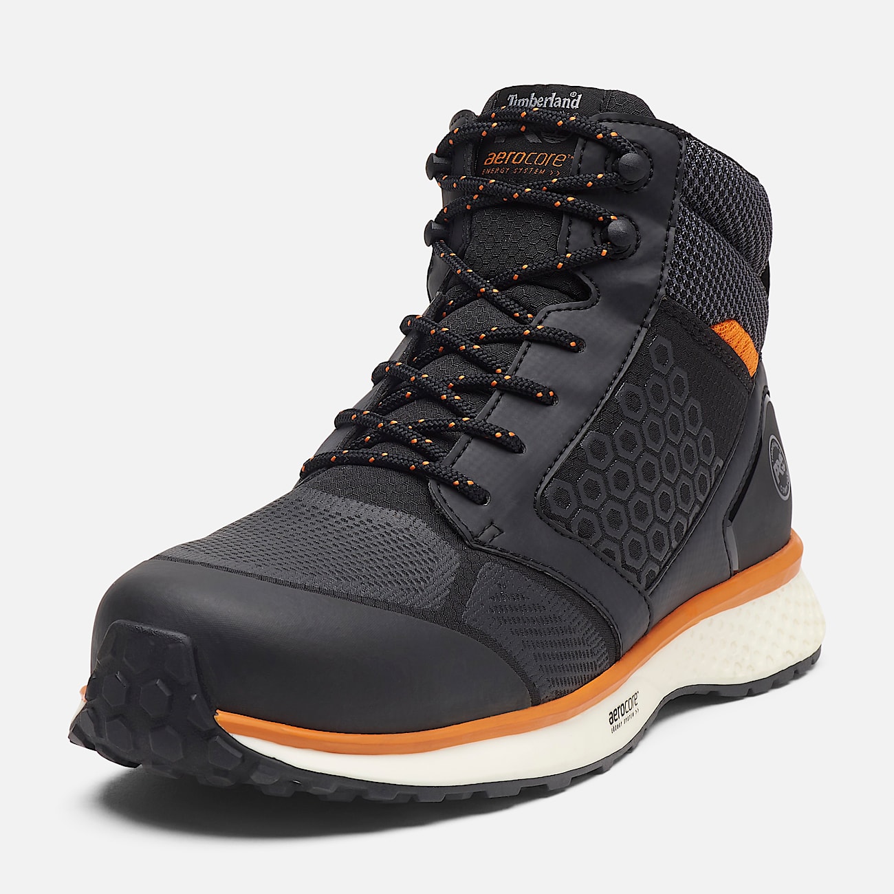 Timberland PRO Reaxion Work Boot for Men in Black Orange