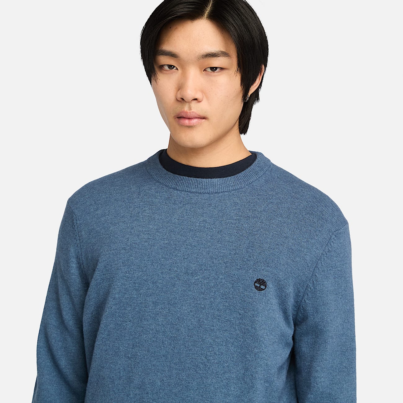 Cohas Brook Merino Crew Neck Jumper for Men in Blue