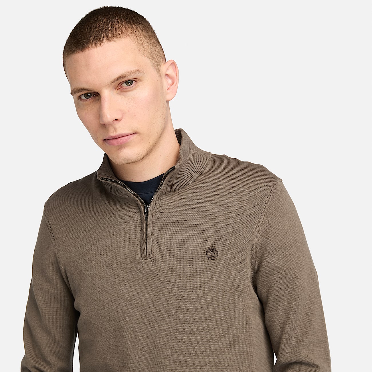 Williams River Quarter Zip Jumper for Men in Brown
