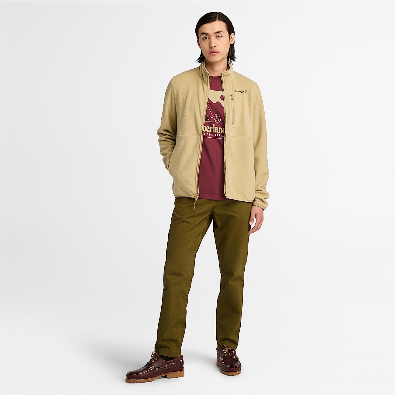 Mt. Willard Full Zip Polar Fleece for Men in Beige