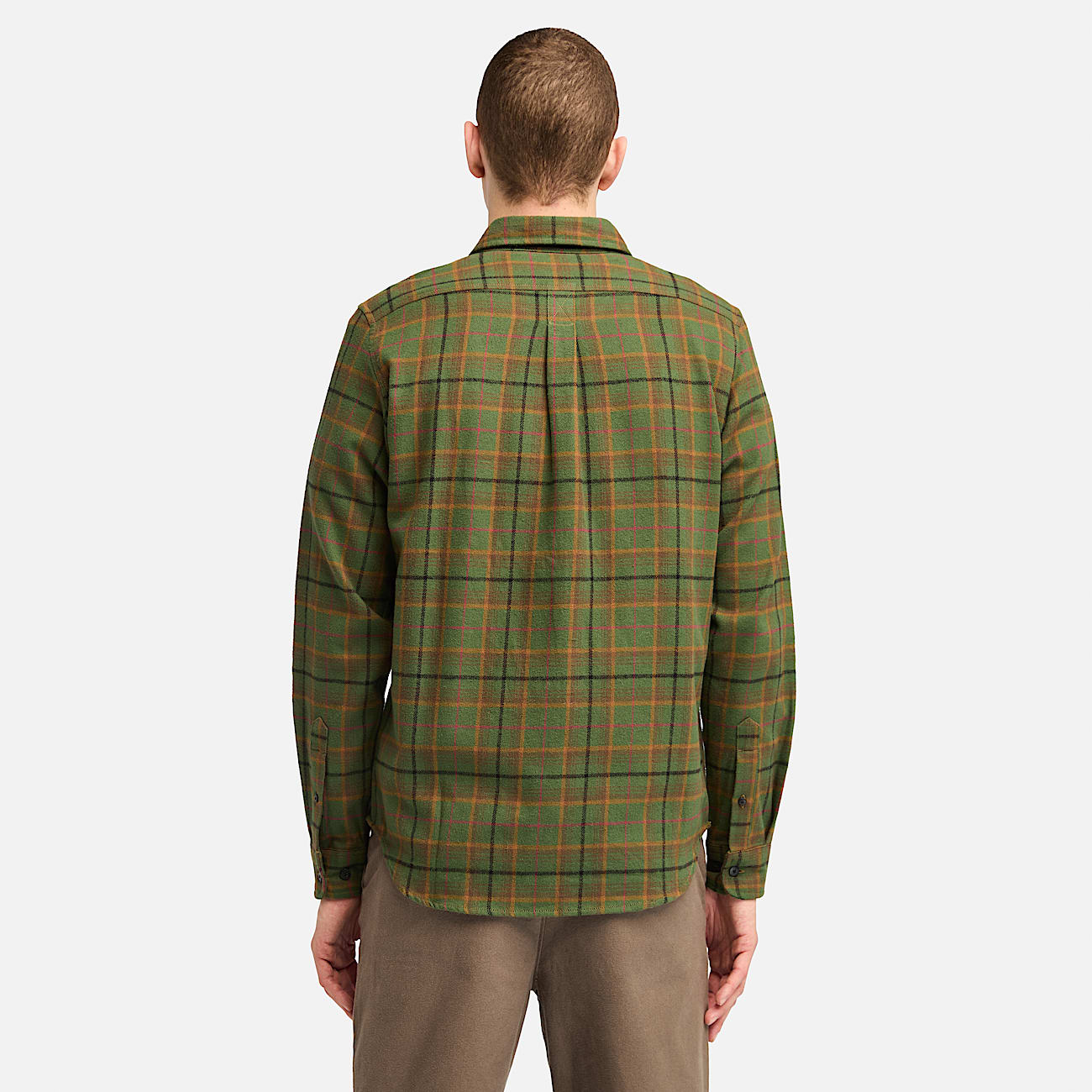 Midweight Flannel Check Shirt for Men in Dark Yellow