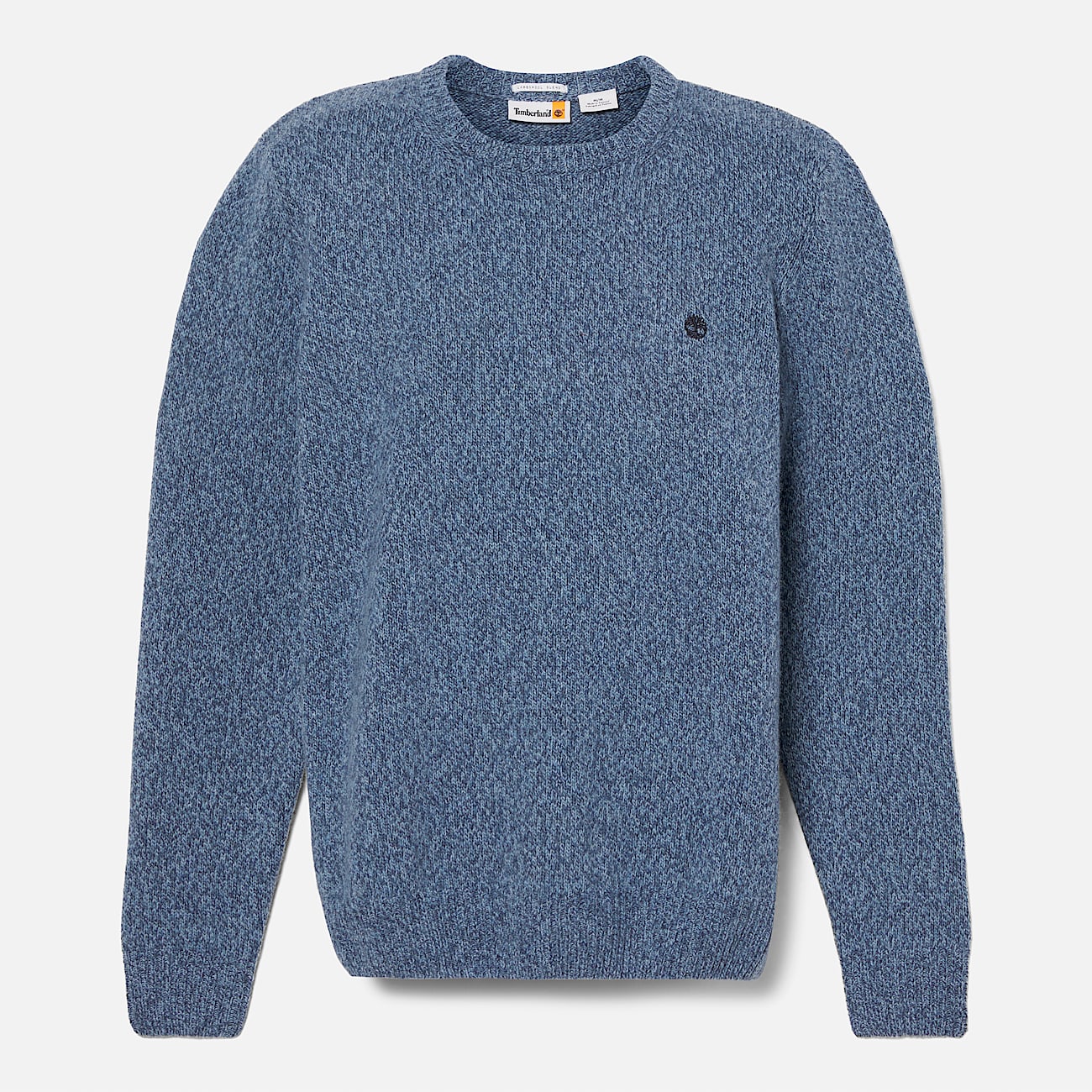 Twisted Yarn Crew Neck Jumper for Men in Blue