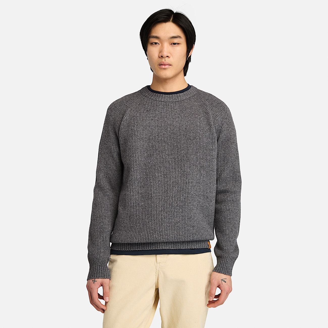 Phillips Brook Raglan Jumper for Men in Grey
