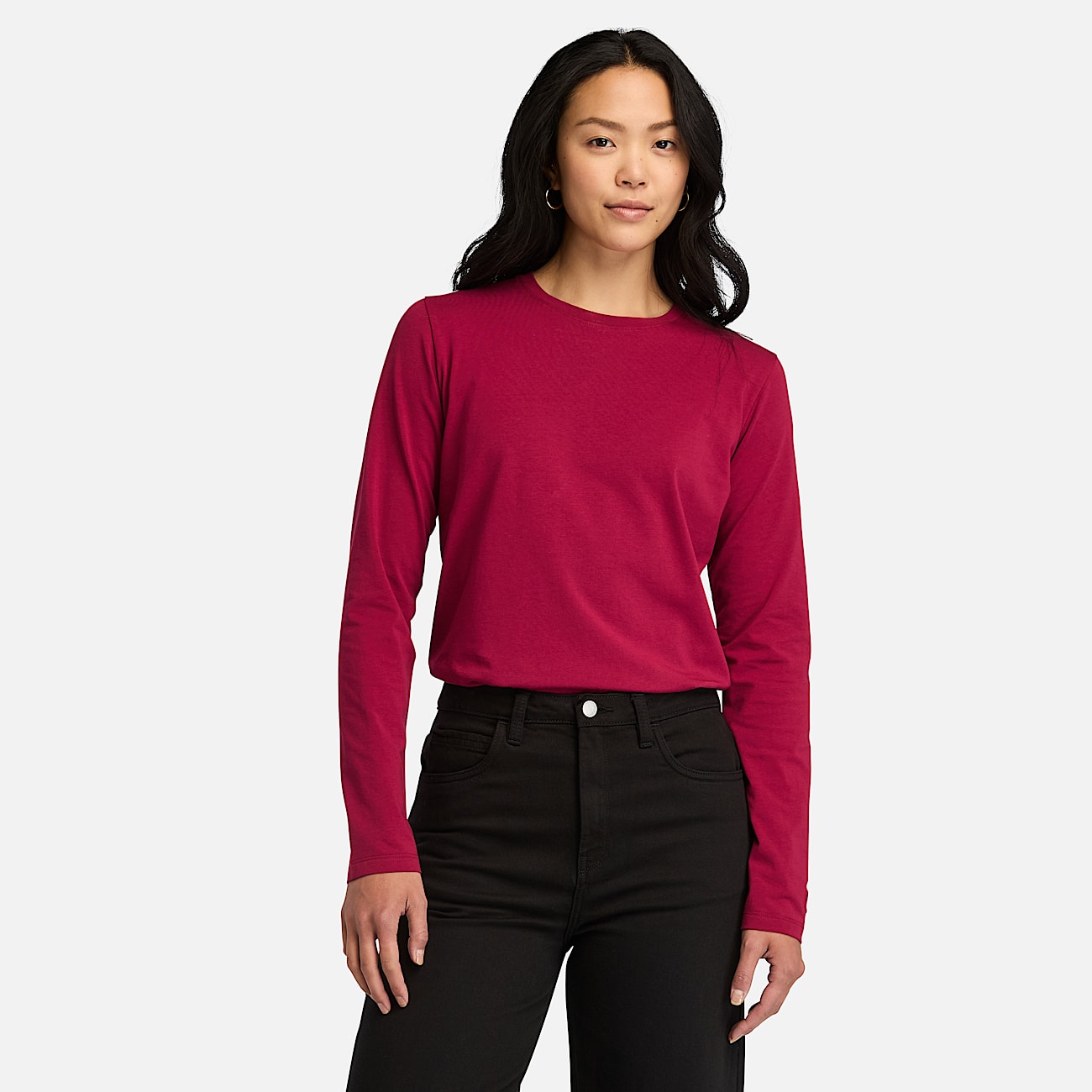 Long Sleeve Baby T Shirt for Women in Red