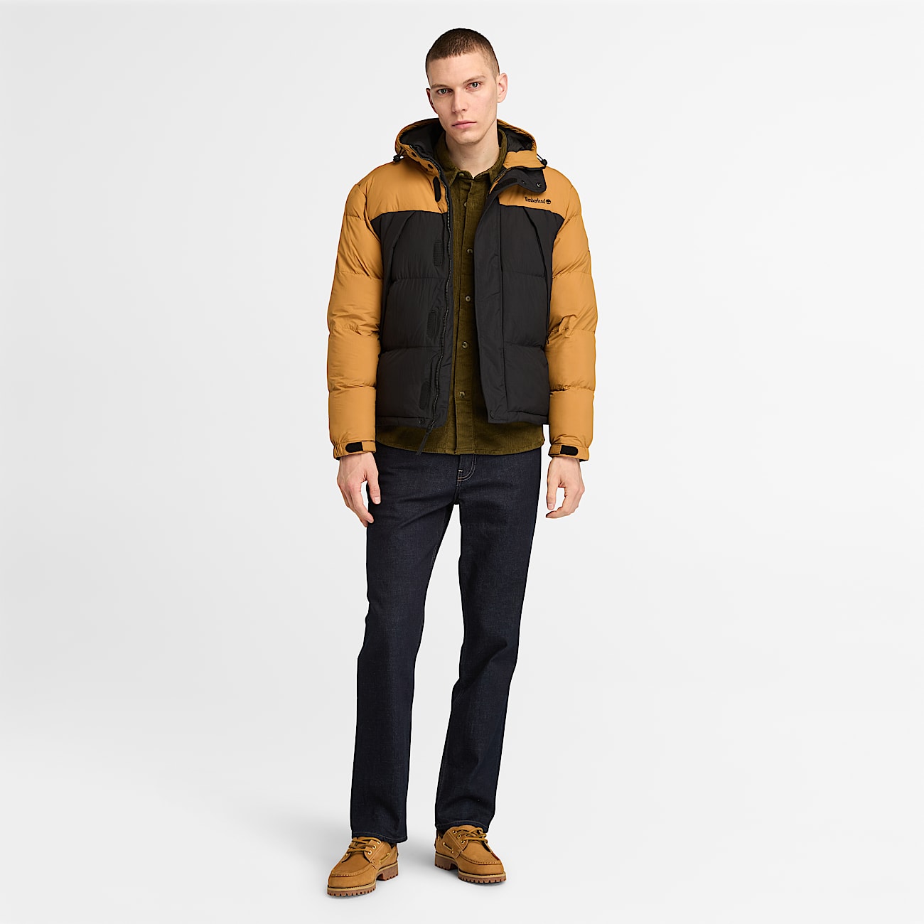 Doudoune deperlante durable pour homme en jaune