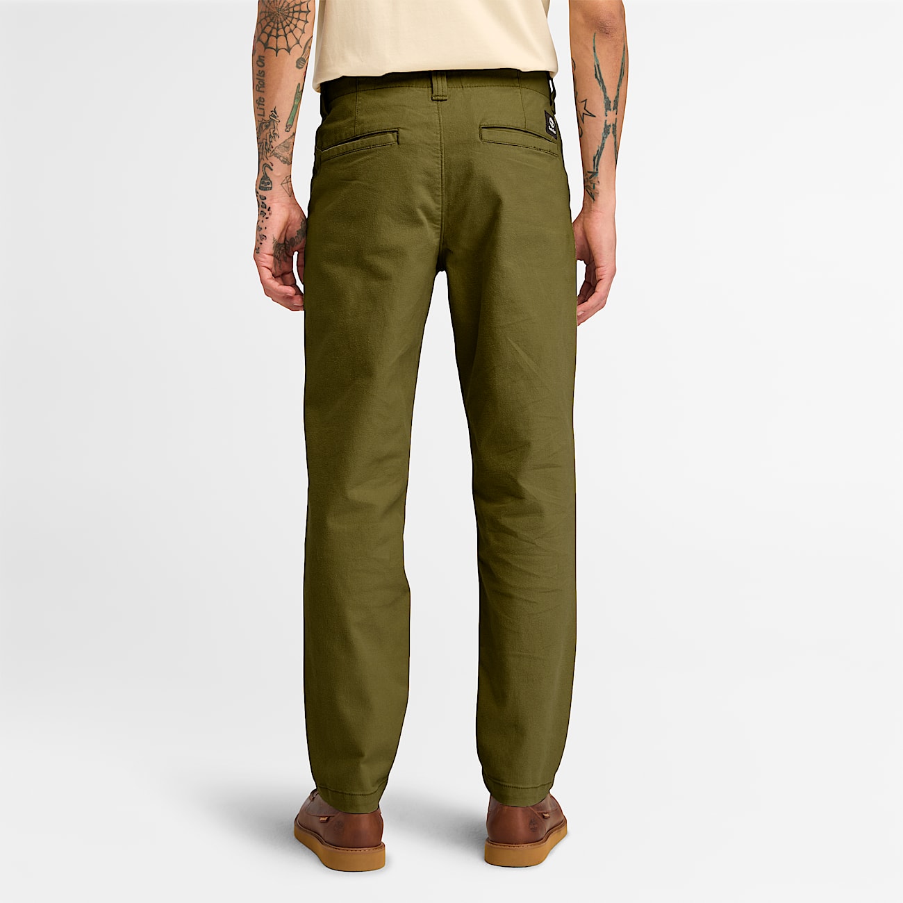 Claremont Brushed Twill Chino Trousers for Men in Green