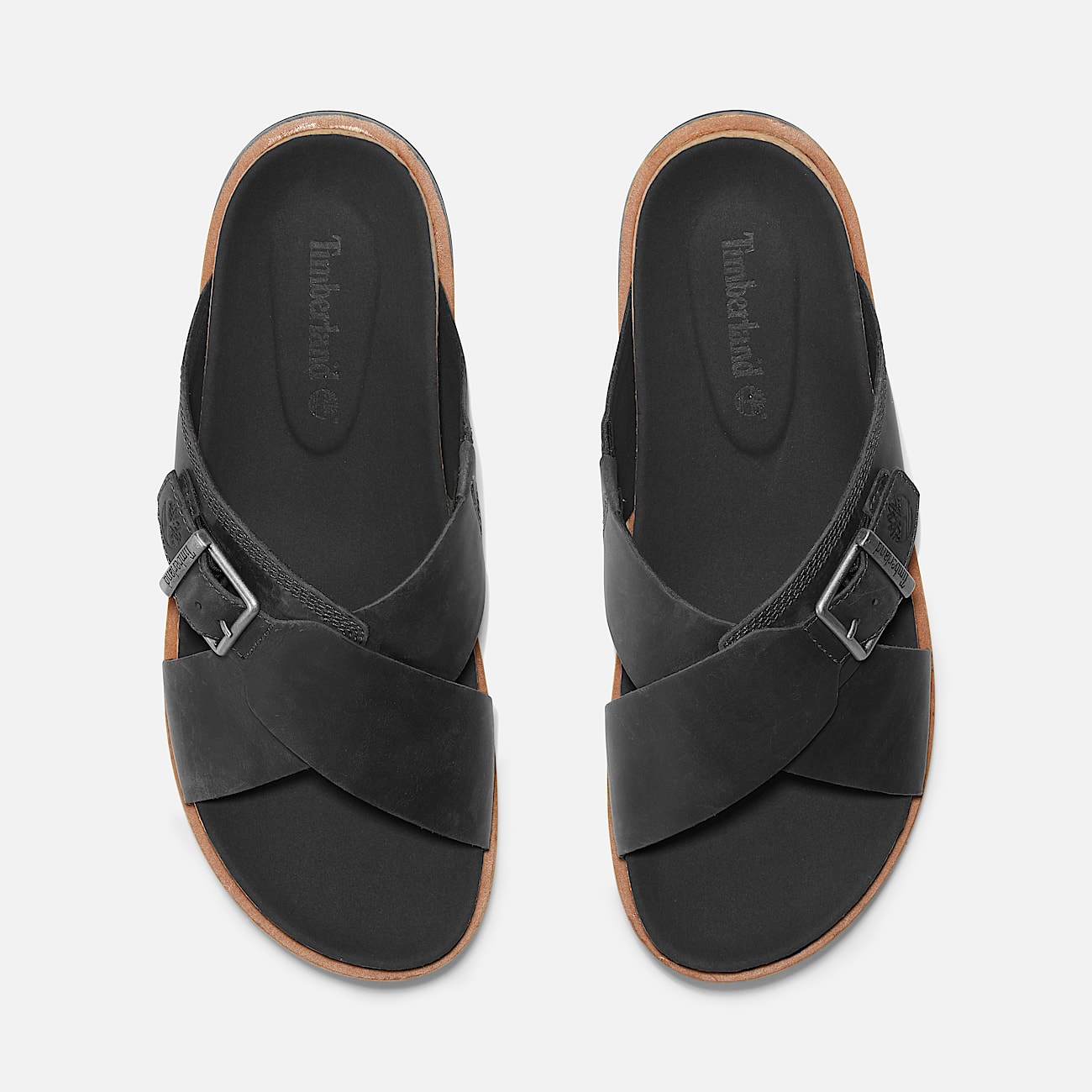 Sandalo a Fascia Incrociata Amalfi Vibes da Uomo in colore nero