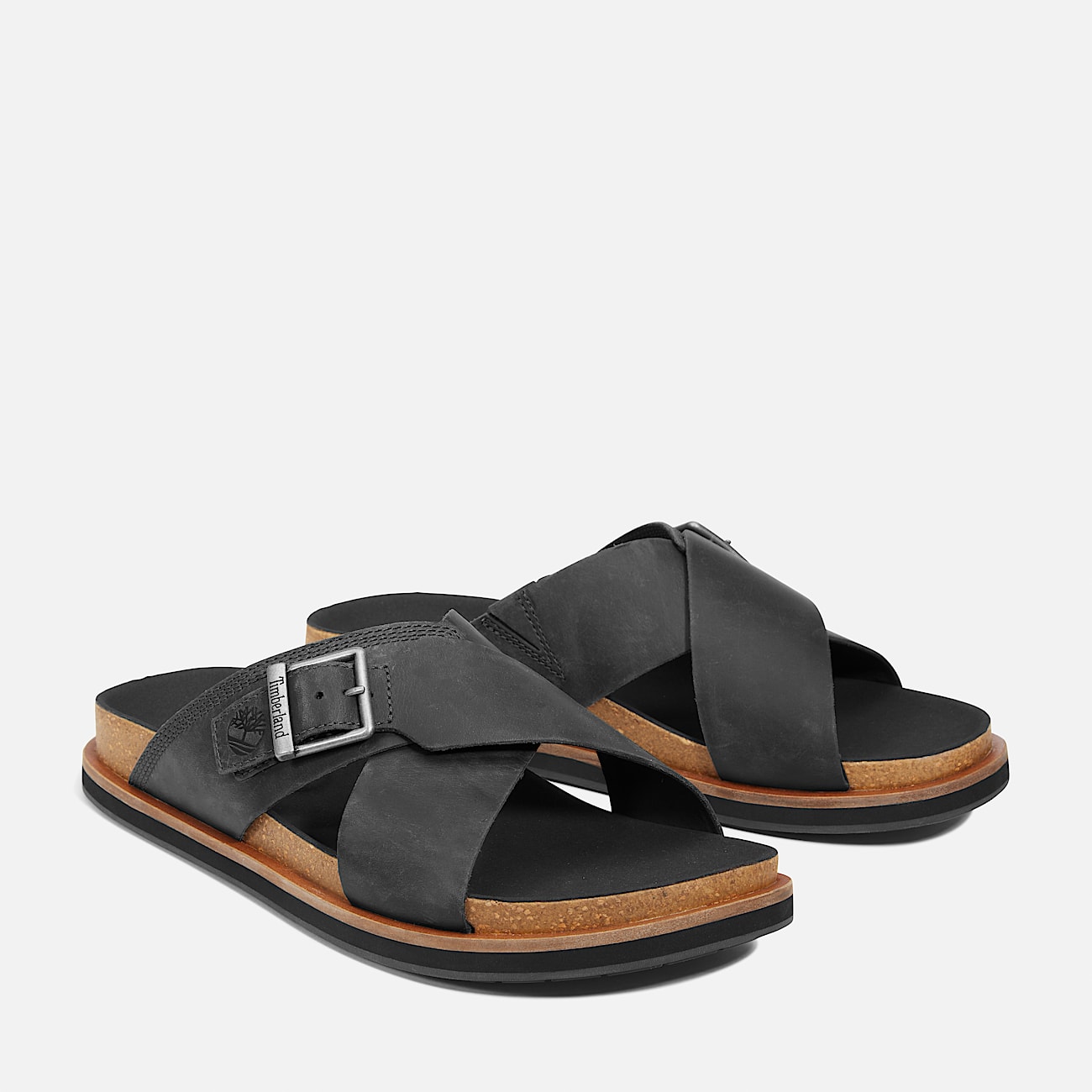 Sandalo a Fascia Incrociata Amalfi Vibes da Uomo in colore nero