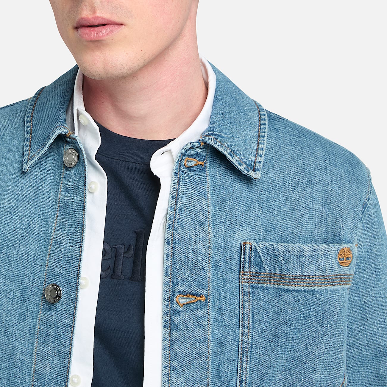 Blue denim chore coat new arrivals