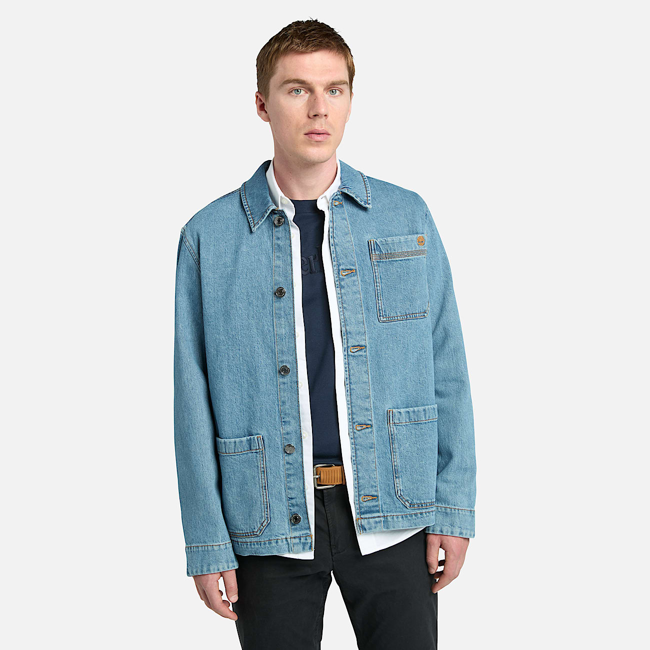 Kempshire Denim Chore Jacket with Refibra Technology for Men in Blue