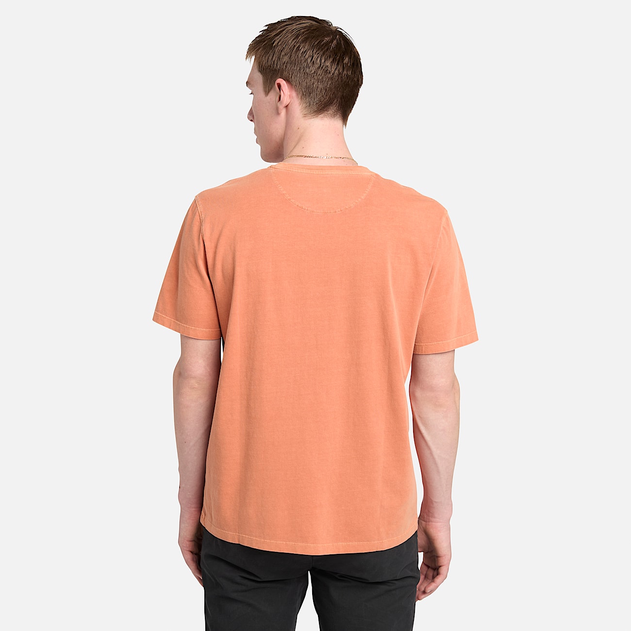 Dunstan River achteraf gekleurd T shirt met korte mouwen voor heren in oranje