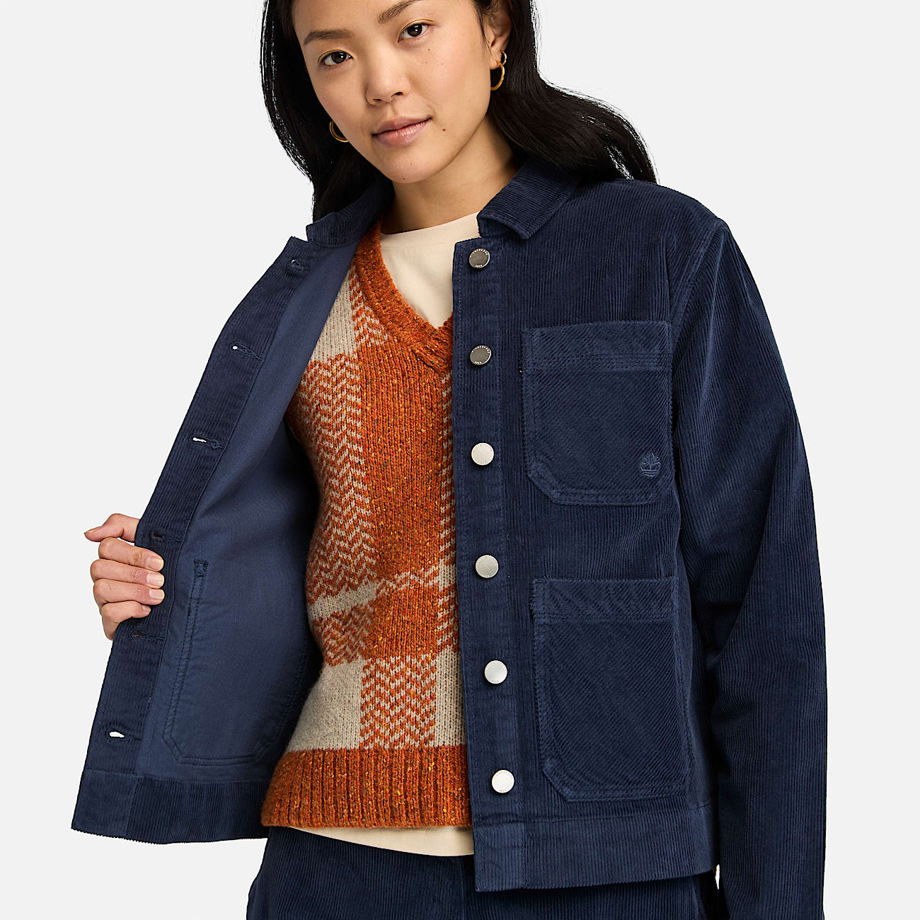 Blue cord jacket womens deals