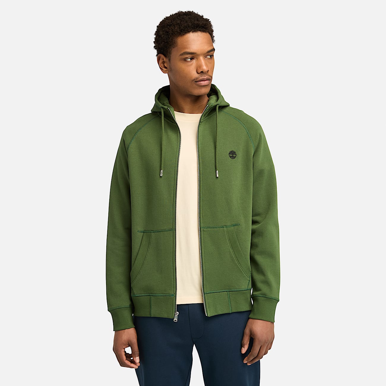 Exeter River Full Zip Hoodie for Men in Dark Green