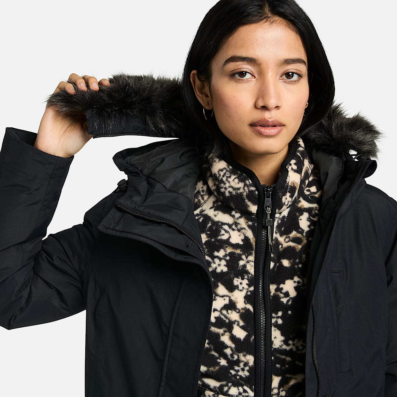 Parka impermeable pour femme en noir