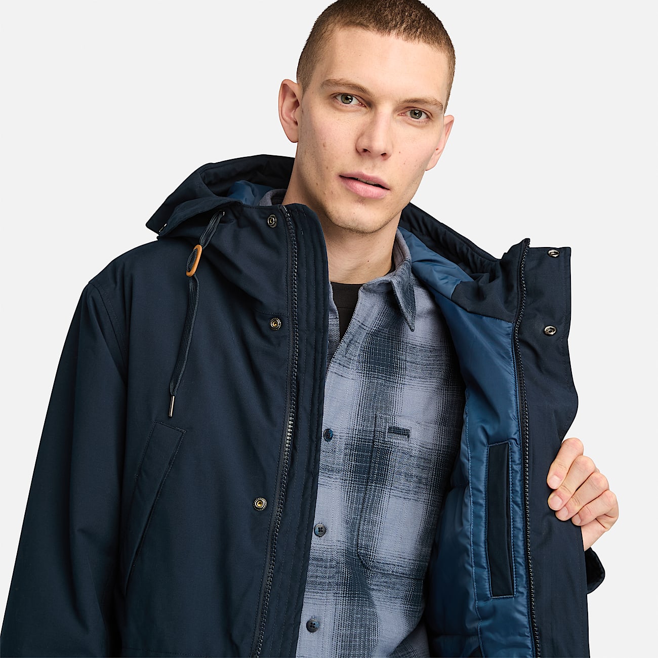 Water resistant parka mens top