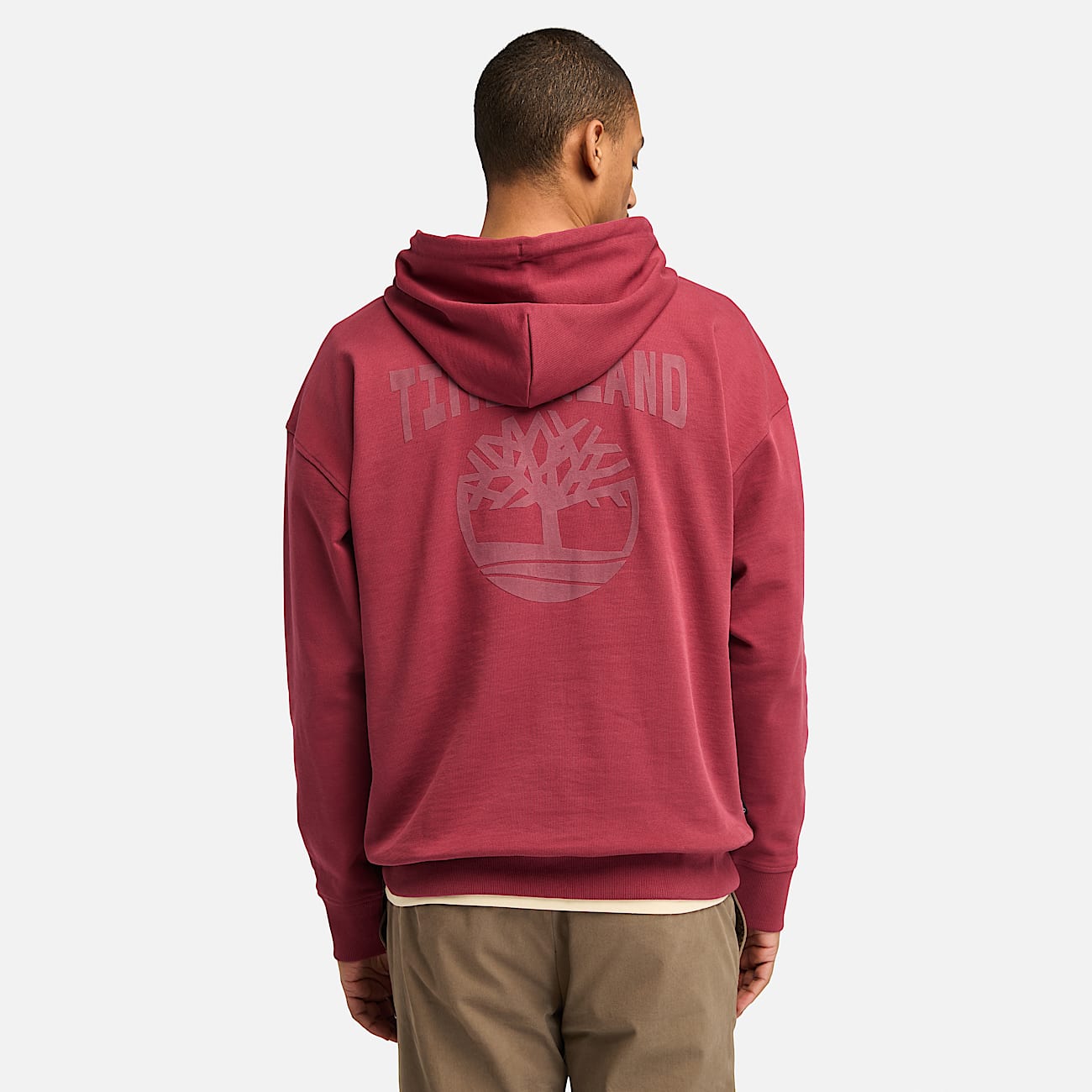 Back Logo Hoodie for Men in Red