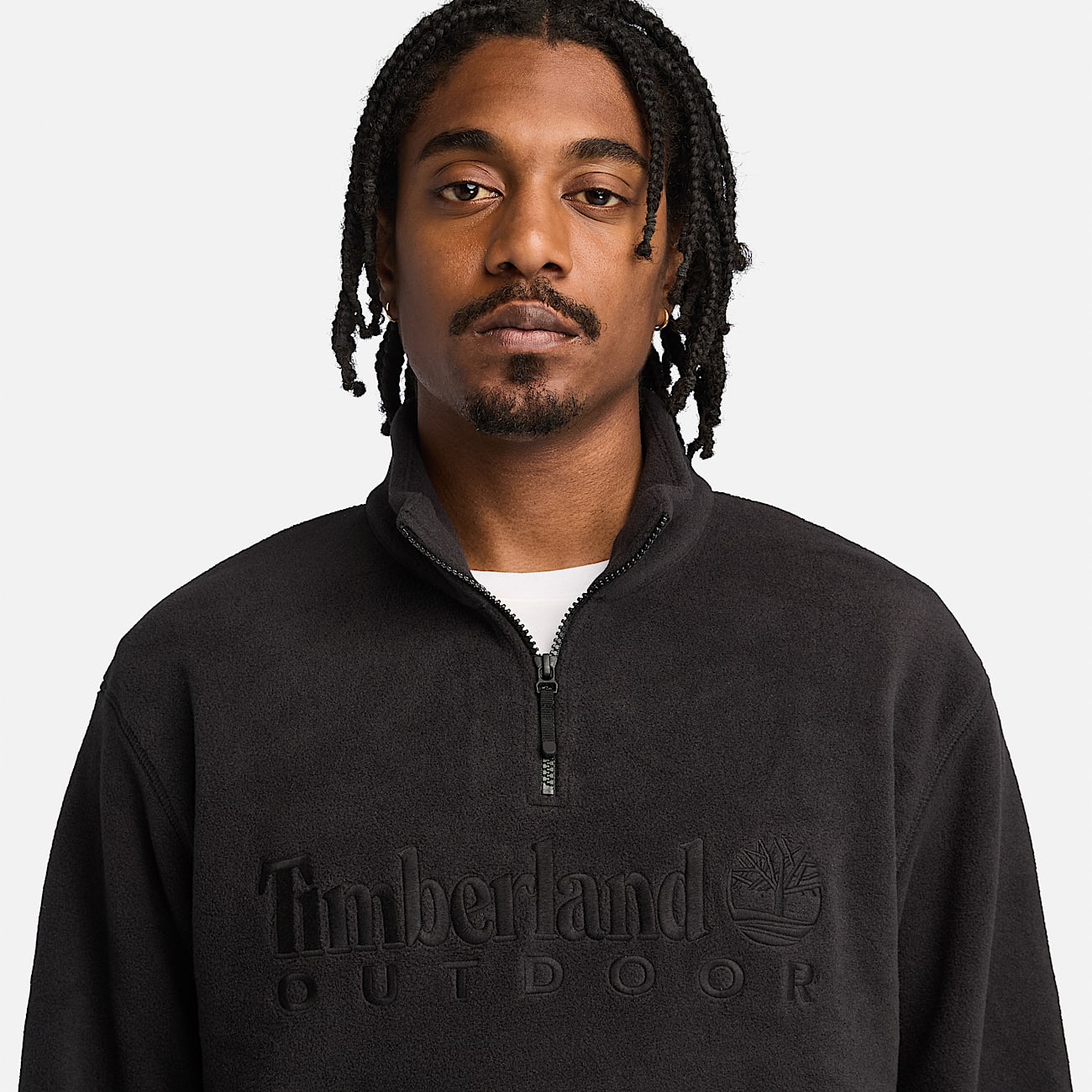 Polartec Quarter zip Fleece Sweatshirt for Men in Black
