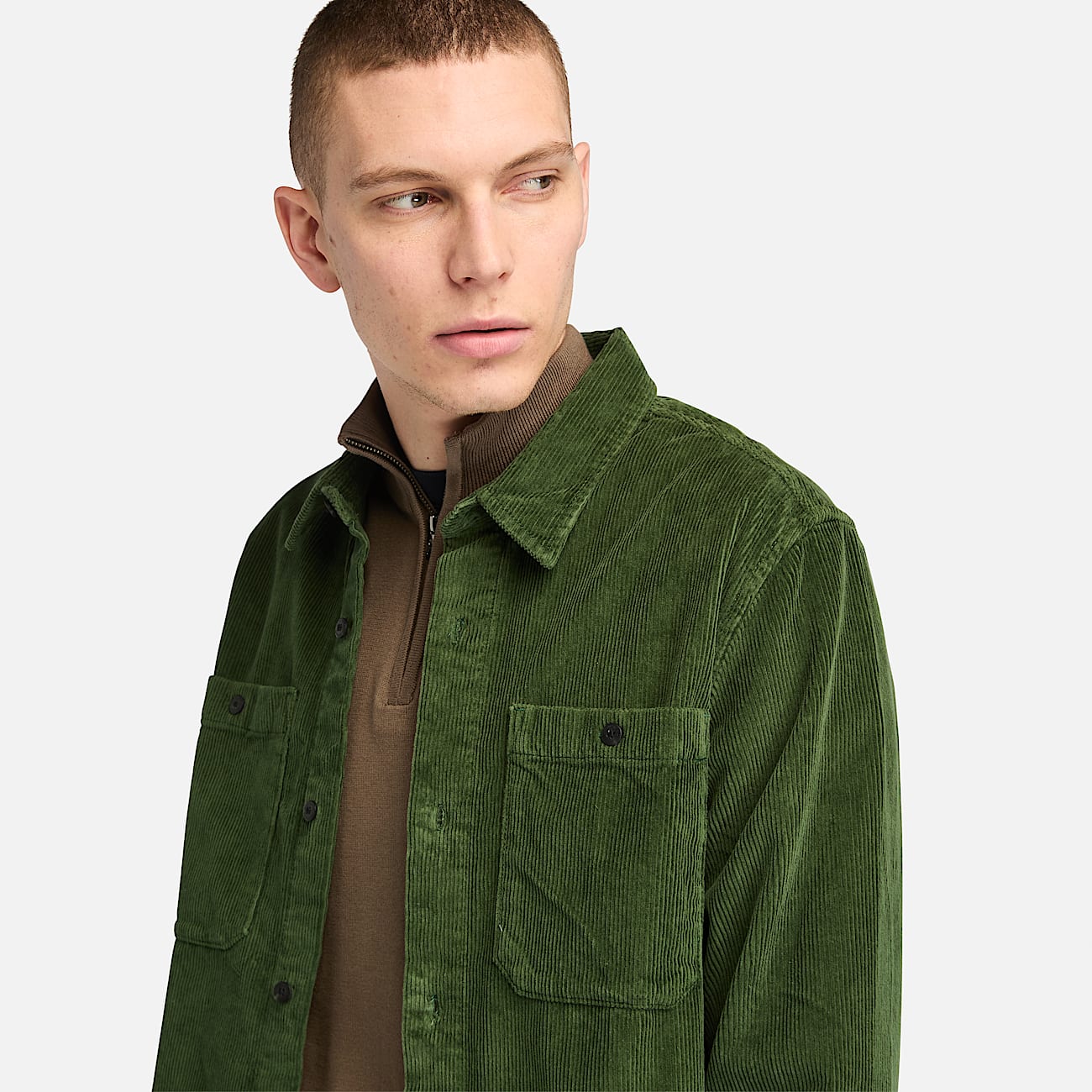 Surchemise en velours cotele pour homme en vert