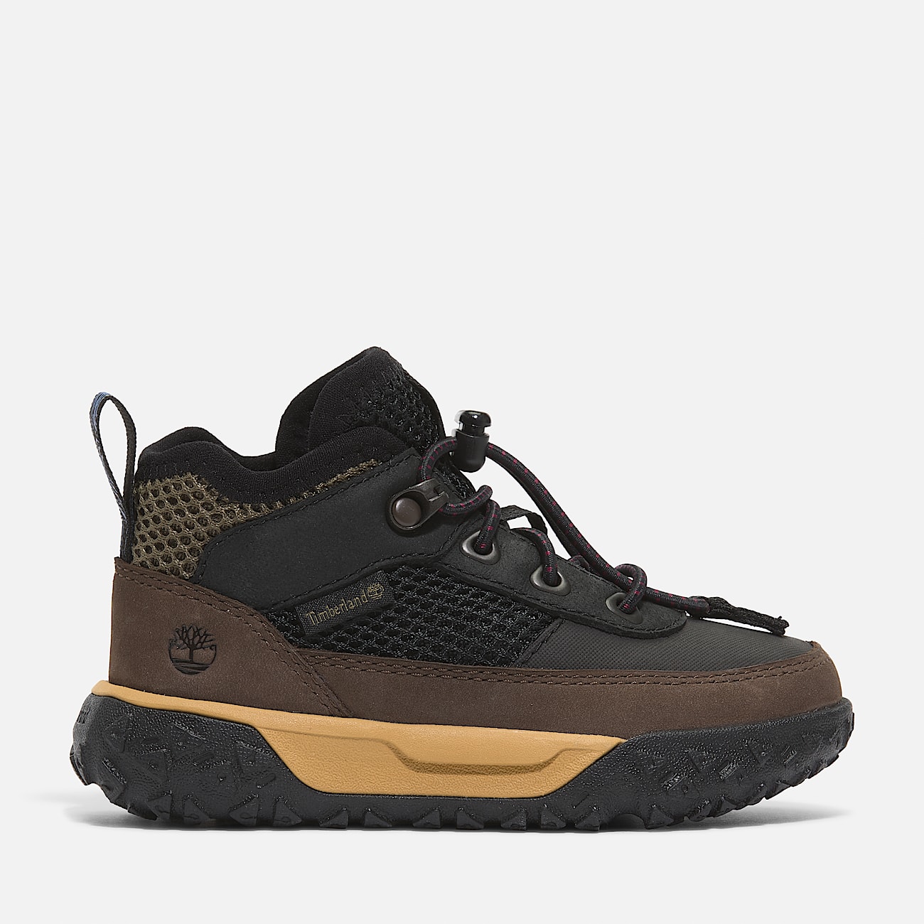 GreenStride Motion 6 Lage Wandelsneaker met elastiek voor peuters en kleuters in zwart en bruin