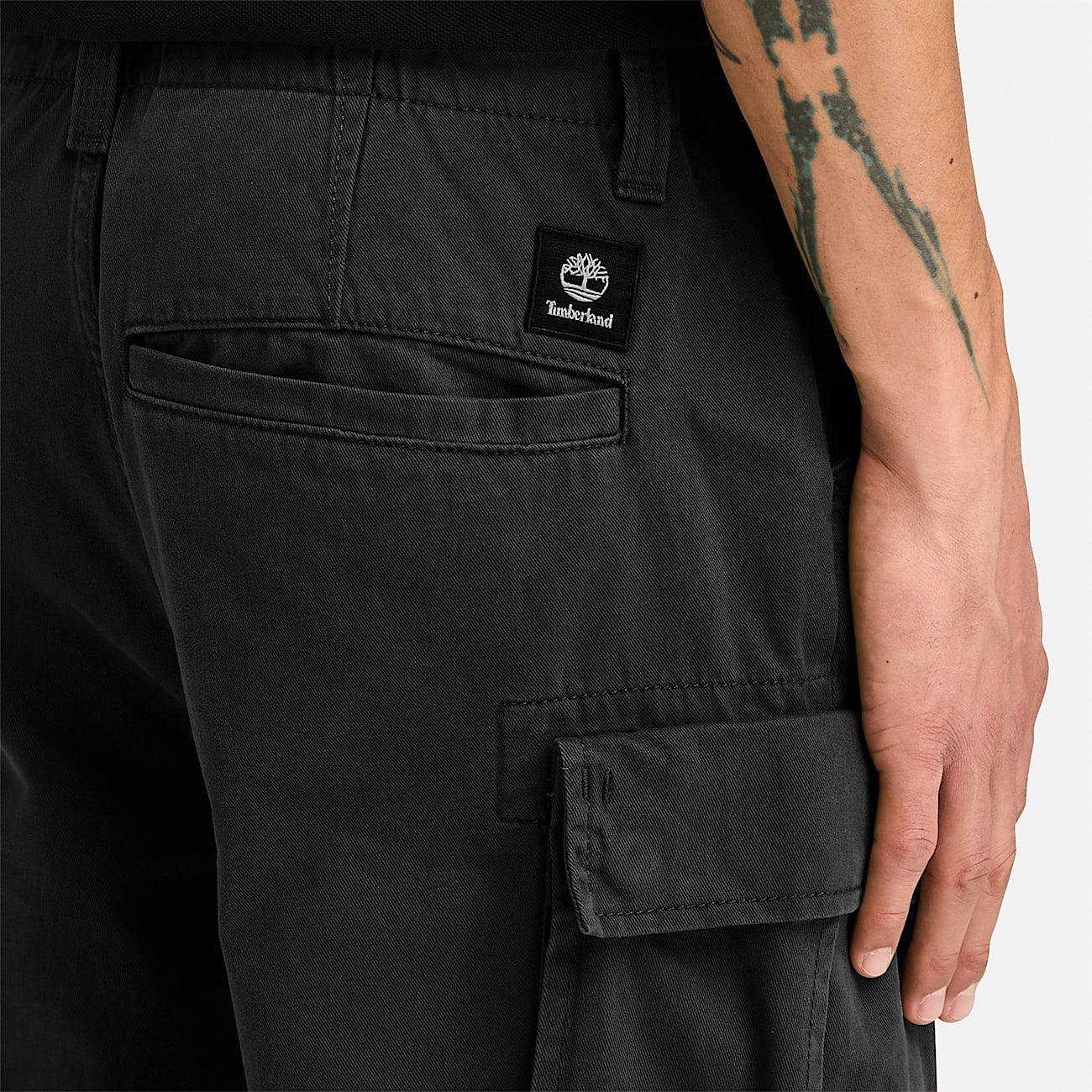 Brookline Twill Cargo Trousers for Men in Black