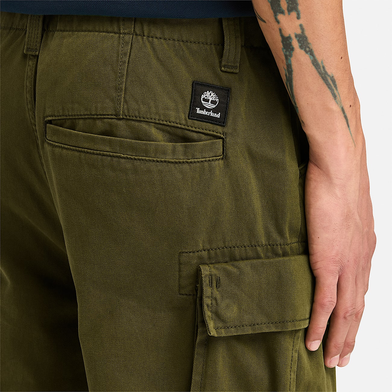 Brookline Twill Cargo Trousers for Men in Green