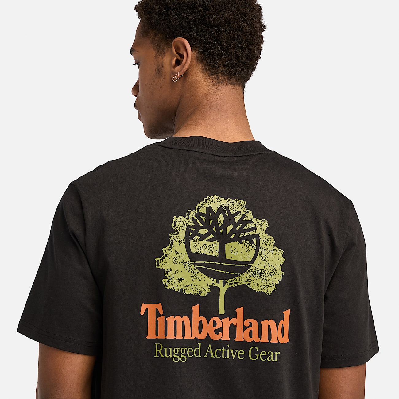 Rugged Active Gear Back graphic T shirt voor heren in zwart