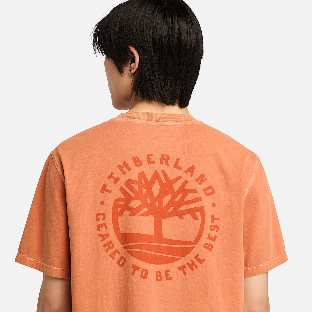 Merrymack River Back Graphic T Shirt for Men in Orange