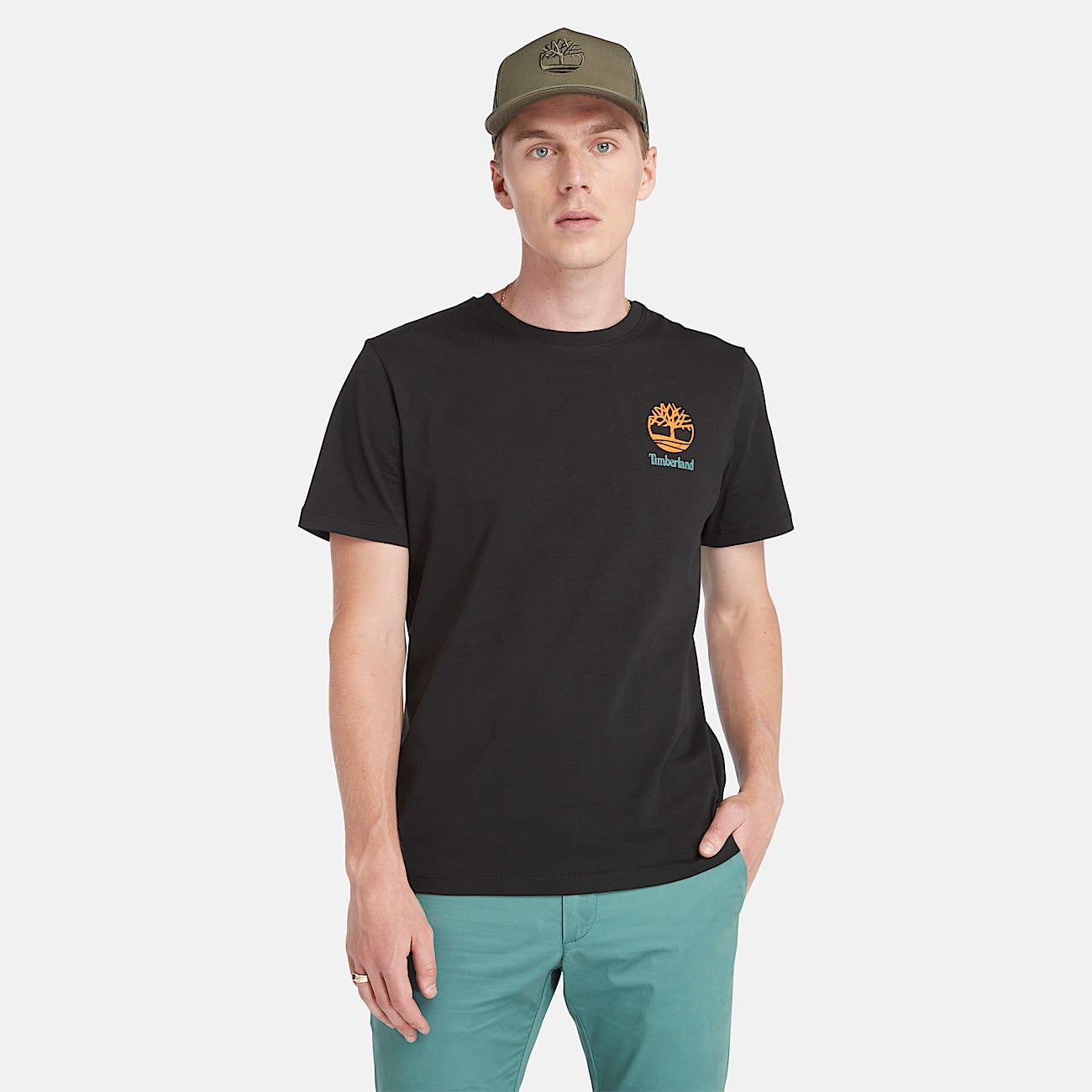 T shirt met Print op Rug voor Heren in zwart