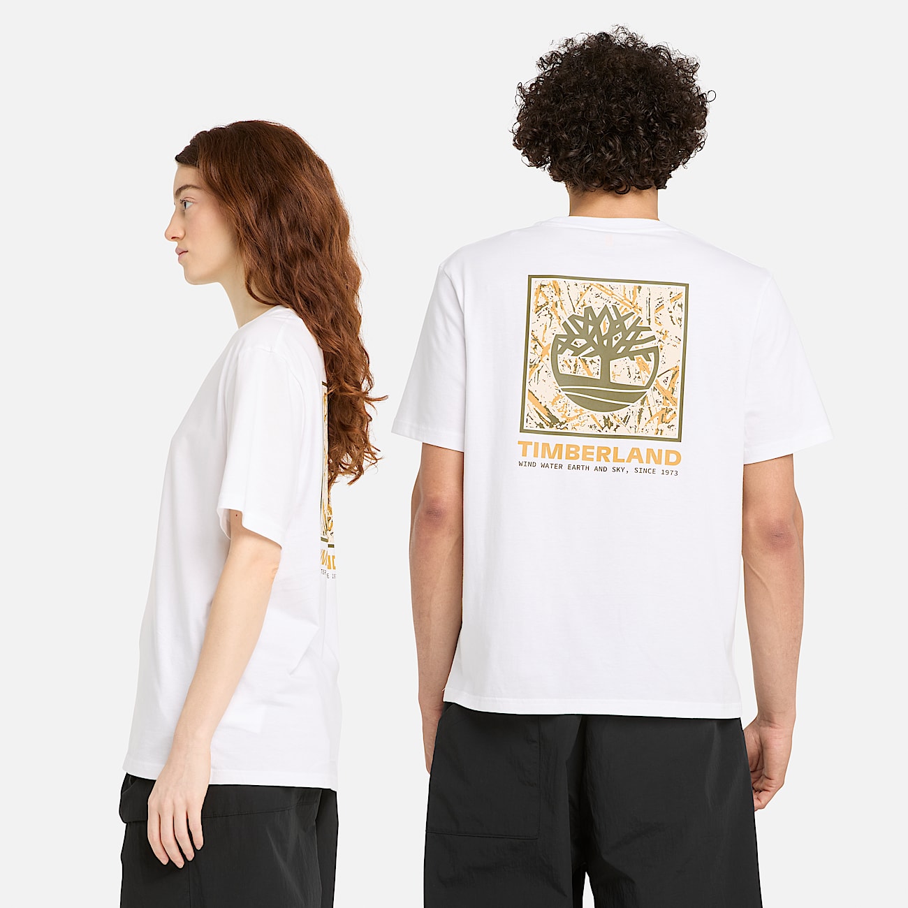 Uniseks Stack Camo T shirt met korte mouwen in wit