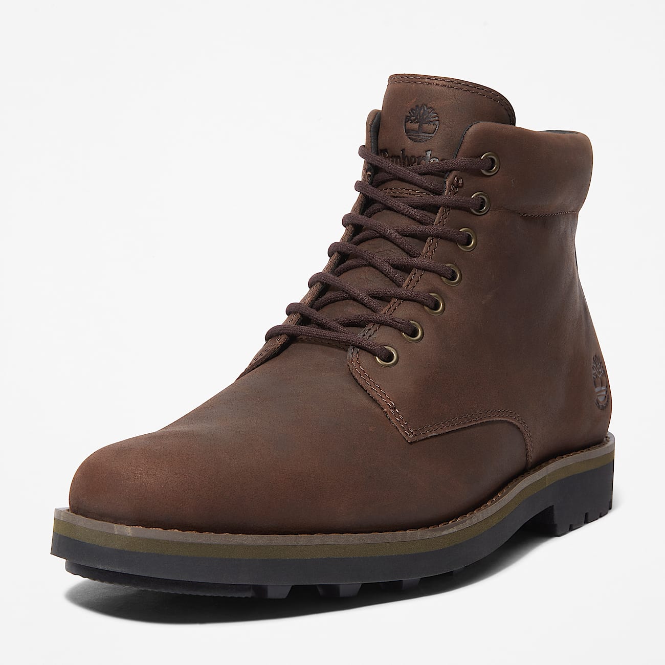 Dark brown leather timberland boots top