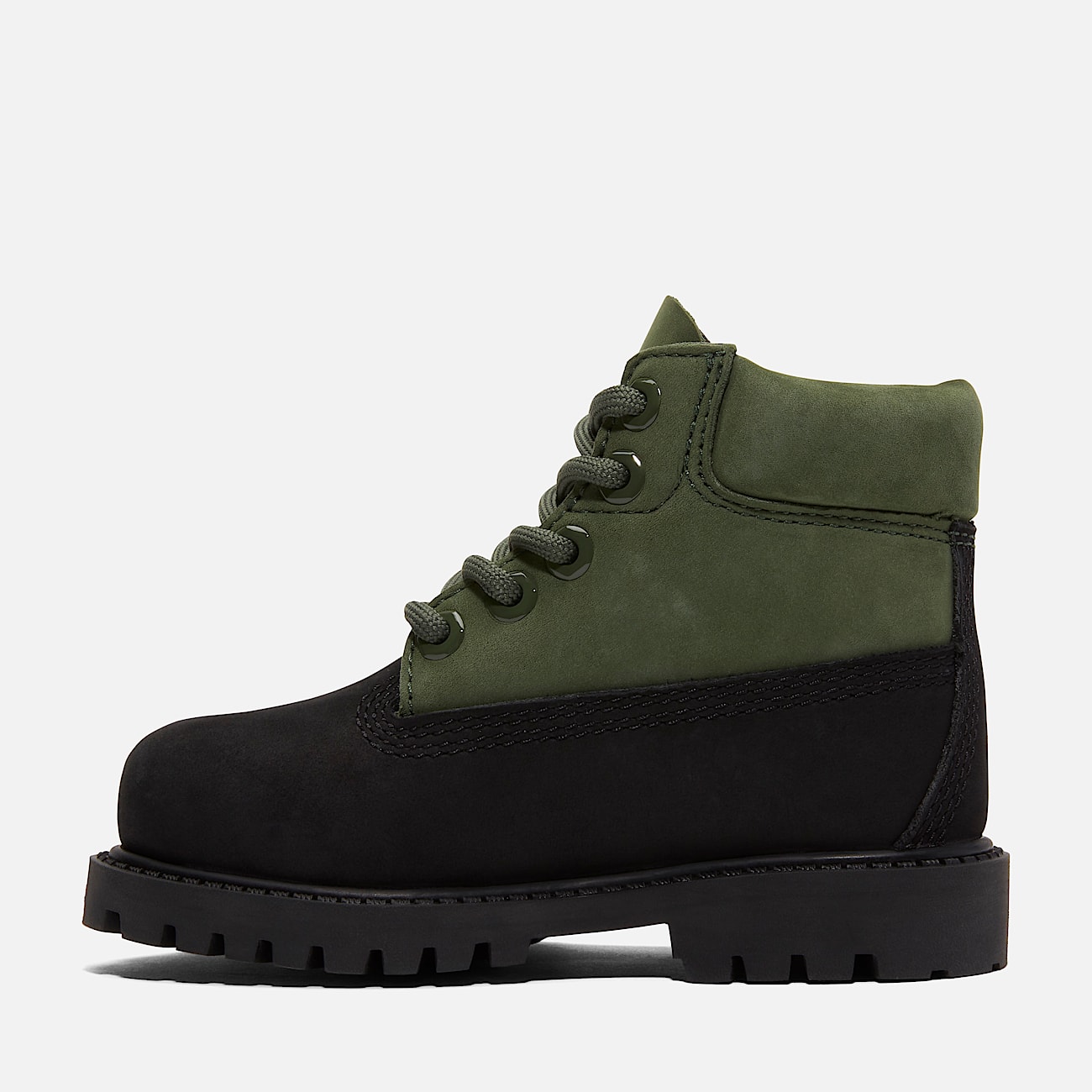 Timberland Premium 6 Inch Lace Up Waterproof Boot for Toddler in Black Green