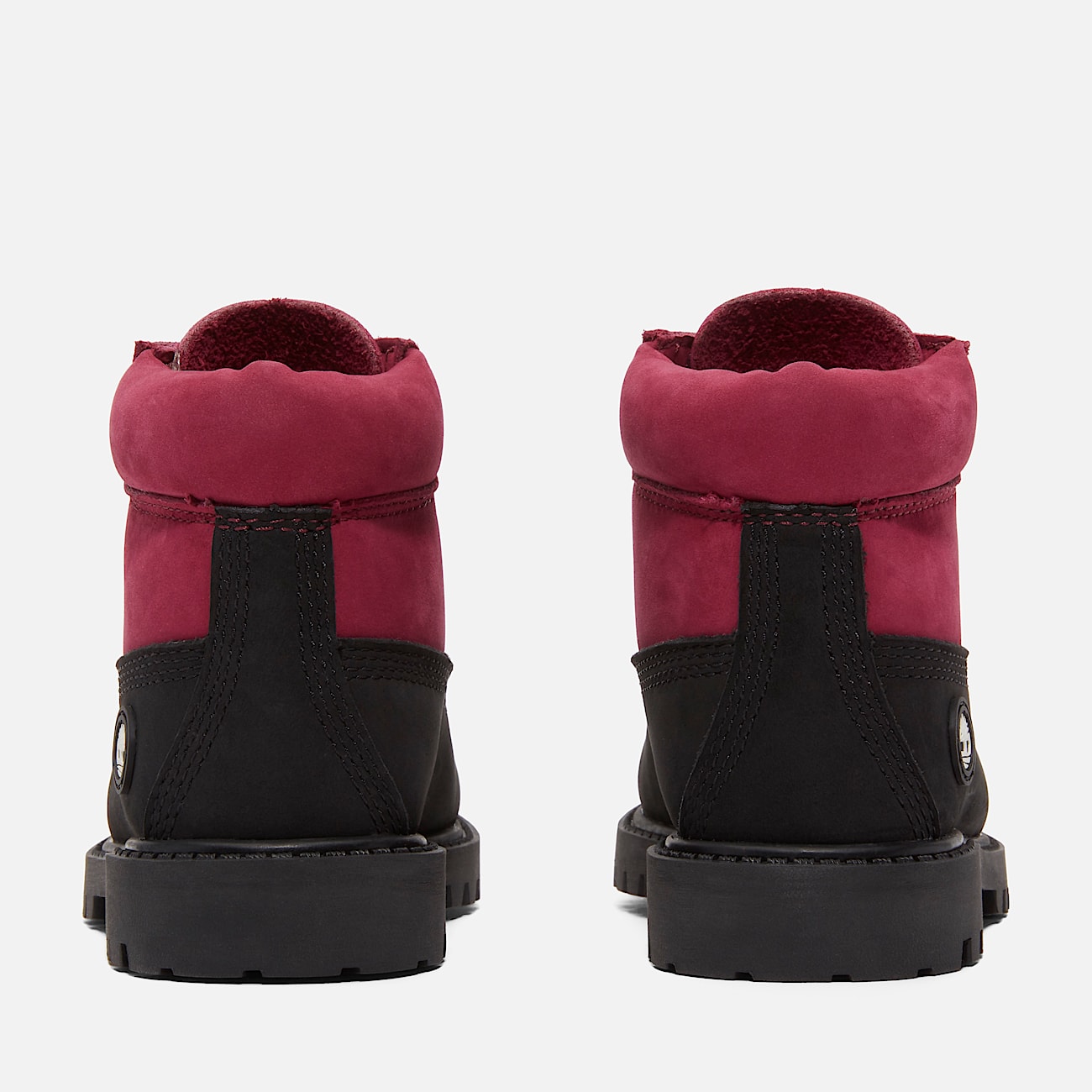 Timberland Premium 6 Inch Lace Up Waterproof Boot for Toddler in Black Pink