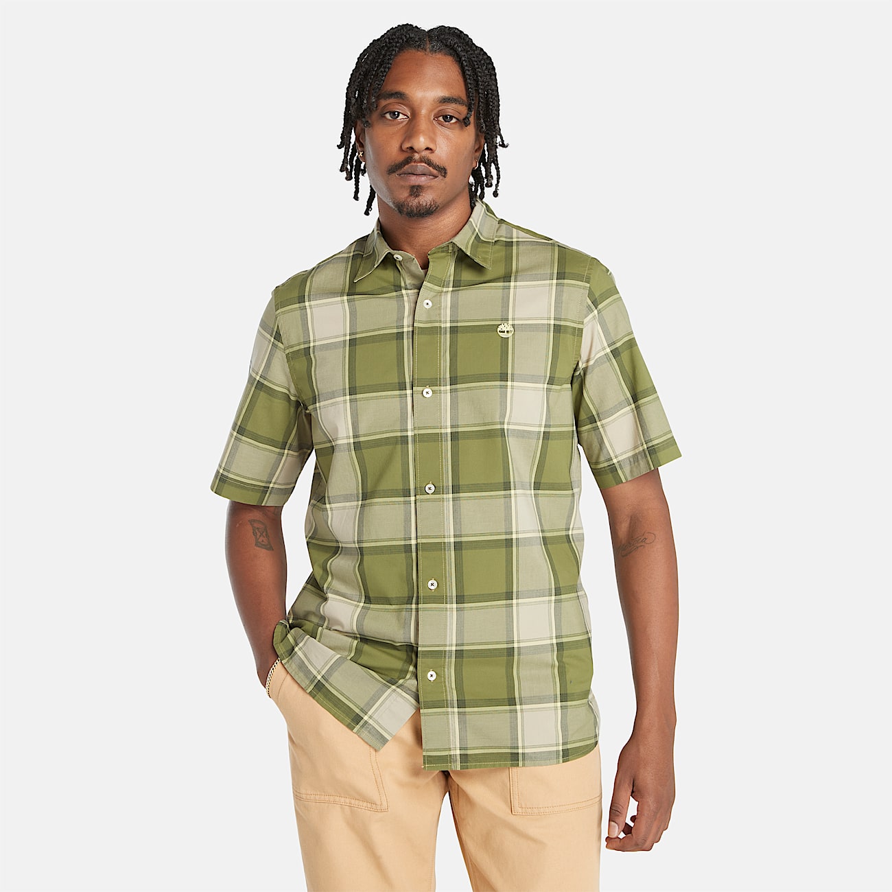 Camicia a quadri verde uomo sale
