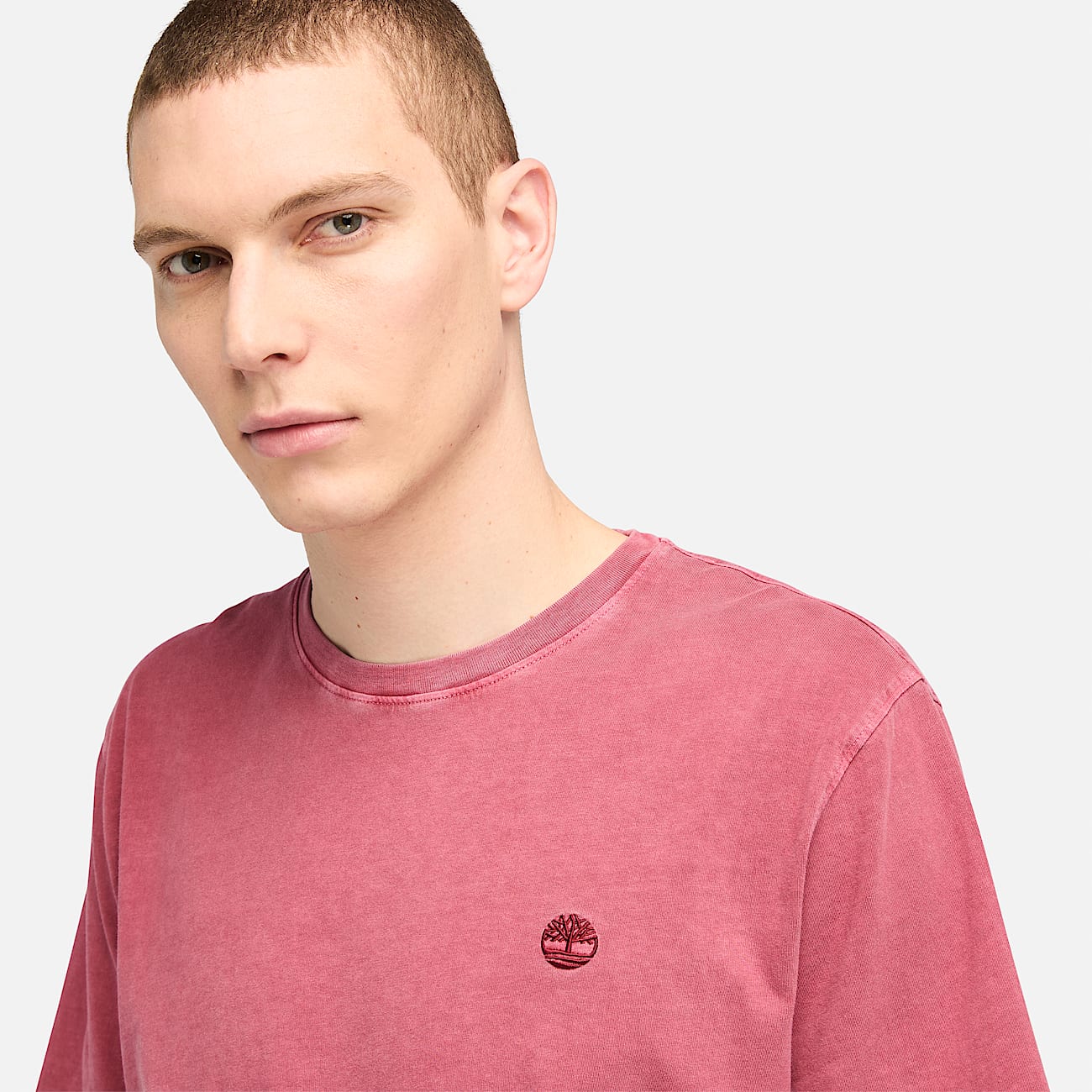 Dunstan River Garment Dye Short Sleeve Tee for Men in Red