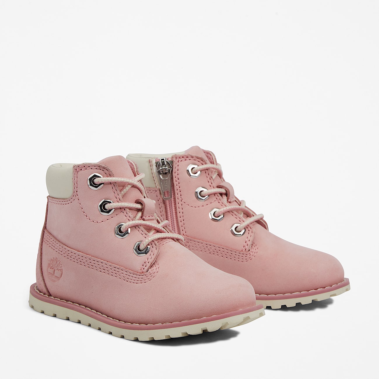 Bottines zippees a col duveteux Pokey Pine pour tout petit en rose